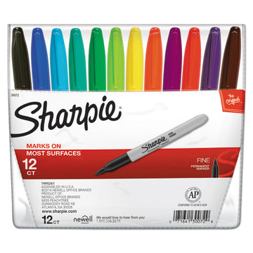 Sharpie® Fine Tip Permanent Marker, Fine Bullet Tip, Assorted Colors, 12-set freeshipping - TVN Wholesale